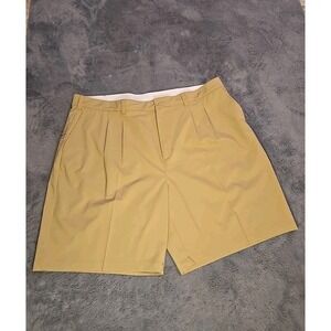 Reebok Golf Active Shorts Men's 42 Tan Pleated Front Slash Pocket Poly Blend